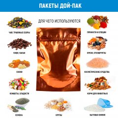 Пакет Дой-Пак 10,5*15(+3)см, Металл/PET/БОПП (тер. мат.)