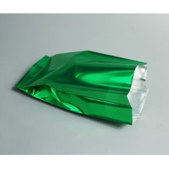 Пакет с центральным швом 7,5(+5)*17см, 95 мкм, (зеленый), Метал/БОПП/ПЭ