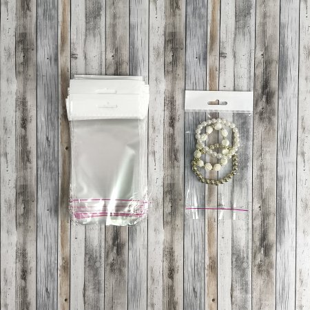 Полипропиленовый пакет 10*12см, 25мкм, с белым еврослотом, клапаном и скотчем