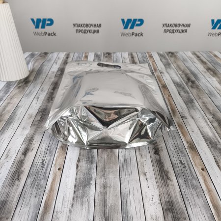 Термопакет с ПР + Zip-Lock 250*400(+50мм), серебряный (однослойный)