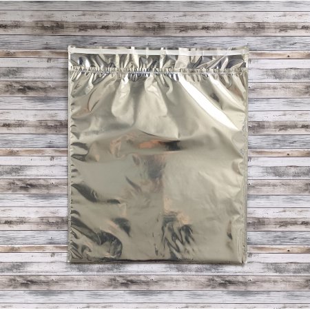 Термопакет с клапаном и скотчем 420*450(+50)мм, Мет./Мет., серебр.