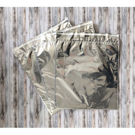 Термопакет с клапаном и скотчем 420*450(+50)мм, Мет./Мет., серебр.