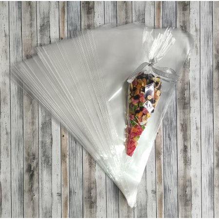 Пакет-Конус БОПП 25см(+0см)*40см, 30мкм , 100 шт./уп.