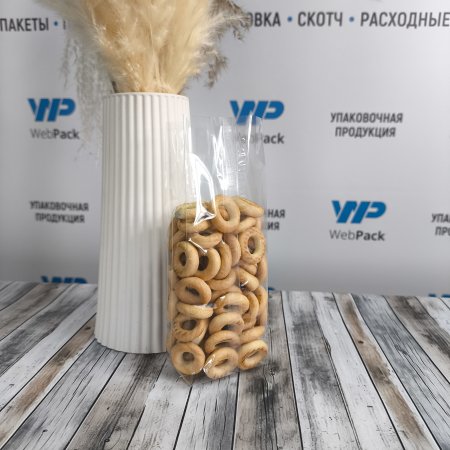 Пакет БОПП с центральным швом 6см(+4см)*20см, 40мкм