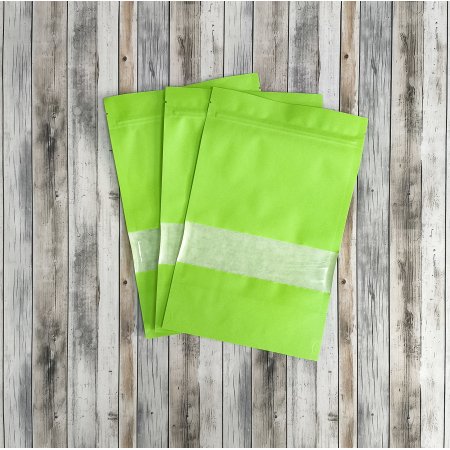 Пакет Дой-Пак 16*25(+4,5)см, Крафт (зеленый), с окном 4см