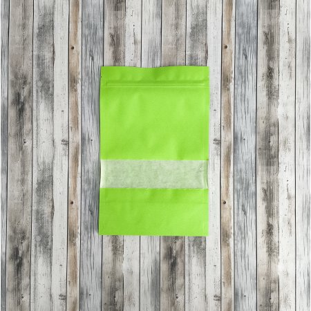 Пакет Дой-Пак 16*25(+4,5)см, Крафт (зеленый), с окном 4см