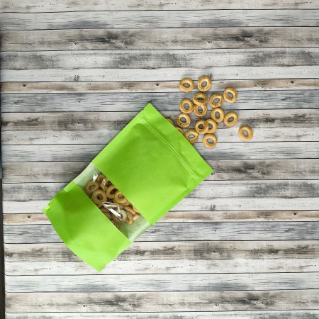 Пакет Дой-Пак 16*25(+4,5)см, Крафт (зеленый), с окном 4см