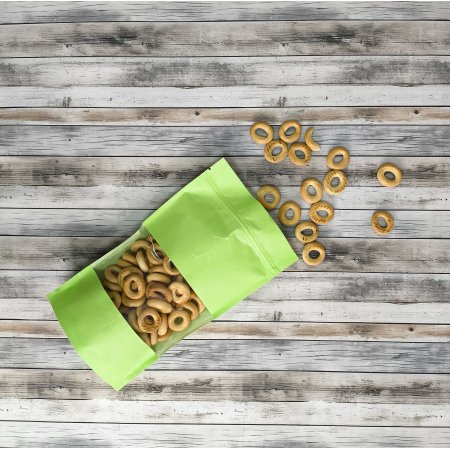 Пакет Дой-Пак 13,5*22,5(+3,5)см, Крафт (зеленый), с окном 7см