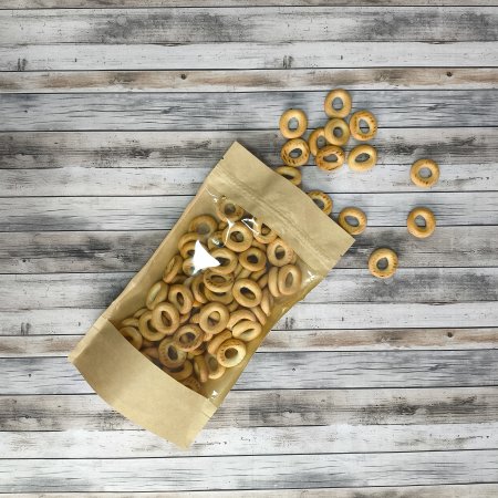 Пакет Дой-Пак 13,5*22,5(+3,5)см, Крафт (бурый), с окном 13,5см