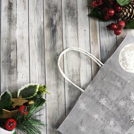 Крафт пакет с кручеными ручками, 25*22*12 (В*Ш*Г) см, 