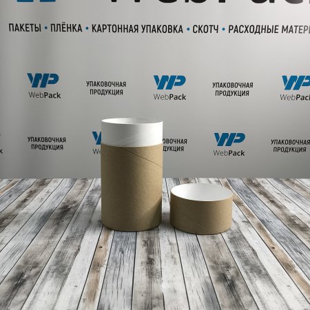 Картонный тубус с картонной крышкой, 8,9*16см