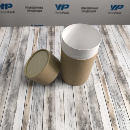 Картонный тубус с картонной крышкой, 8,9*16см