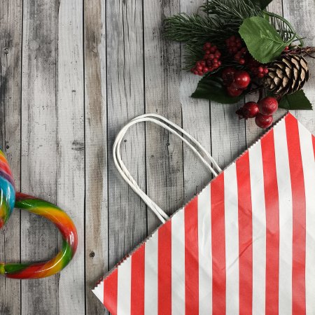 Крафт пакет с кручеными ручками, 25*22*12 (В*Ш*Г) см, 