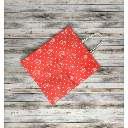 Крафт пакет с кручеными ручками, 25*22*12 (В*Ш*Г) см, 