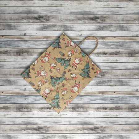 Крафт пакет с кручеными ручками, 25*22*12 (В*Ш*Г) см, 