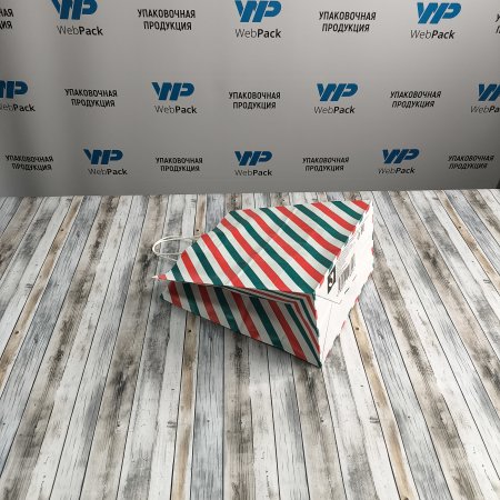 Крафт пакет с кручеными ручками, 25*22*12 (В*Ш*Г) см, 