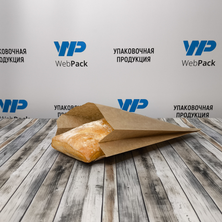 Крафт пакет с V-образным дном со складкой 17*30*6см., 40 г/м2, (бурый)