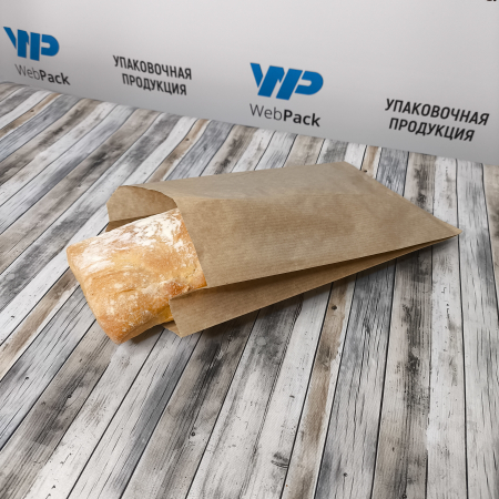 Крафт пакет с V-образным дном со складкой 17*30*6см., 40 г/м2, (бурый)