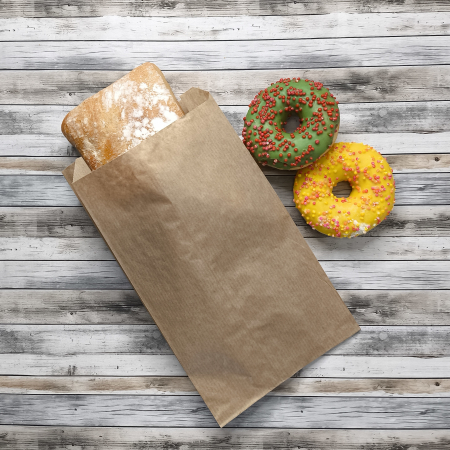 Крафт пакет с V-образным дном со складкой 17*30*6см., 40 г/м2, (бурый)