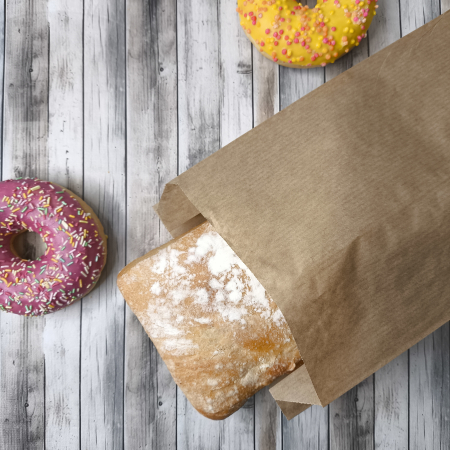 Крафт пакет с V-образным дном со складкой 17*30*6см., 40 г/м2, (бурый)