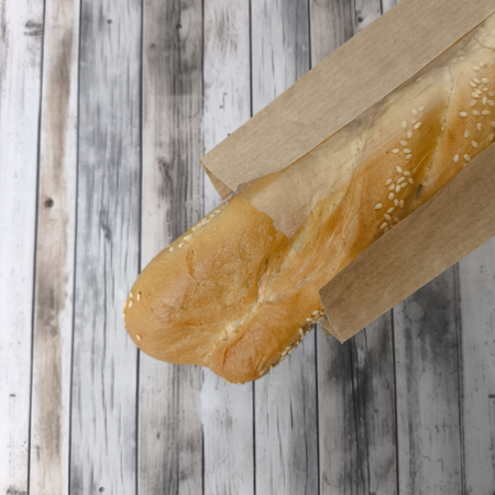 Крафт пакет с V-образным дном со складкой с окном 10(4)*30*5см., 40 г/м2 (бурый)