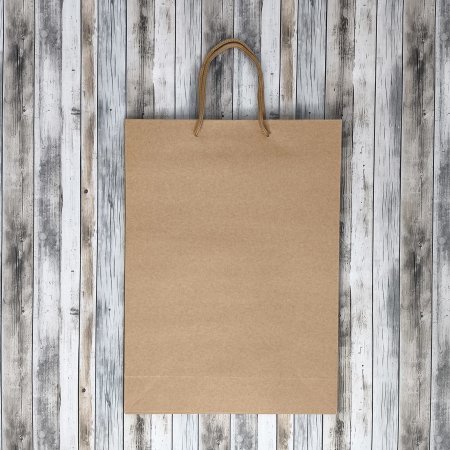 Крафт пакет с веревочной ручкой, 24*8*33 (Ш*Г*В) см (бурый)