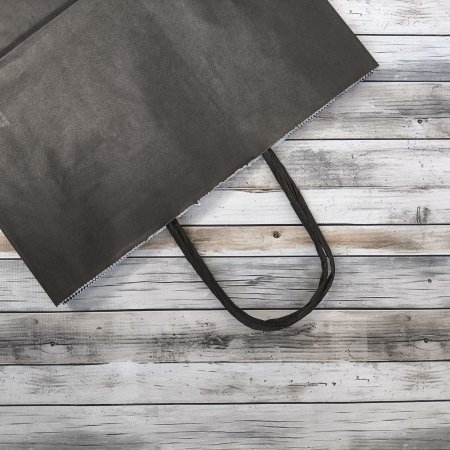 Крафт пакет с кручеными ручками, 24*14*28 (Ш*Г*В) см (черный)