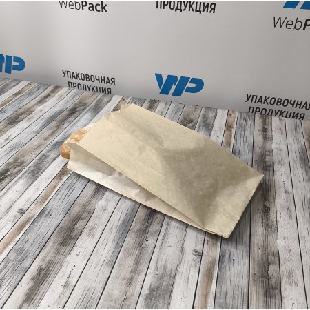 Крафт пакет с V-образным дном со складкой 14*6*25см, 40 г/м2 (бежевый)