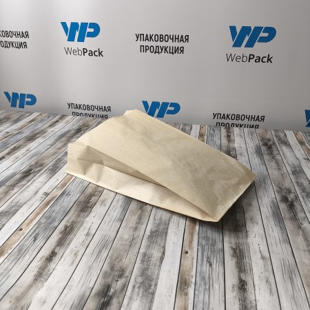 Крафт пакет с V-образным дном со складкой 17*7*30см, 40 г/м2 (бежевый)(2500 в кор.)