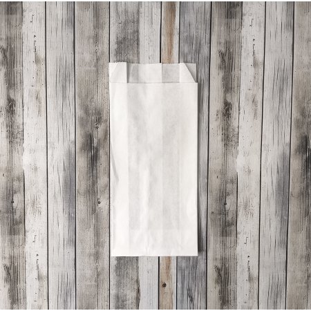 Крафт пакет с V-образным дном со складкой 9*4*20,5см, 40 г/м2 (белый)