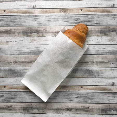 Крафт пакет с V-образным дном со складкой 9*4*20,5см, 40 г/м2 (белый)