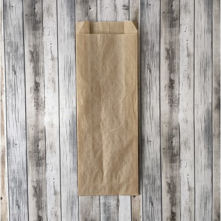 Крафт пакет с V-образным дном со складкой 10*5*30см, 40 г/м2 (бурый)