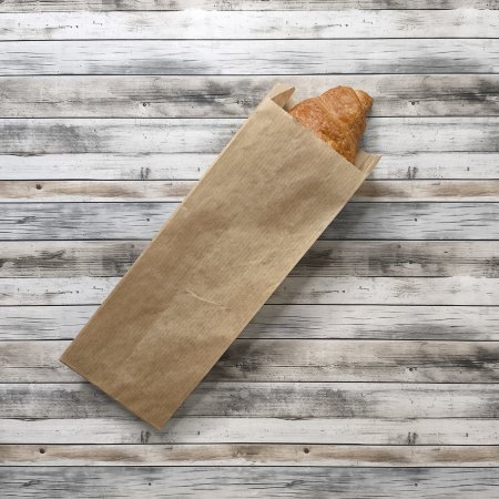 Крафт пакет с V-образным дном со складкой 10*5*30см, 40 г/м2 (бурый)