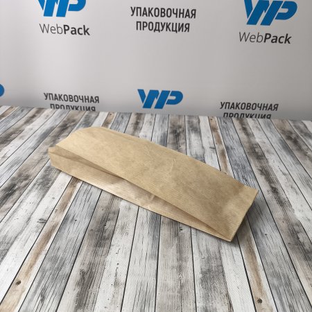 Крафт пакет с V-образным дном со складкой 10*5*30см, 40 г/м2 (бурый)