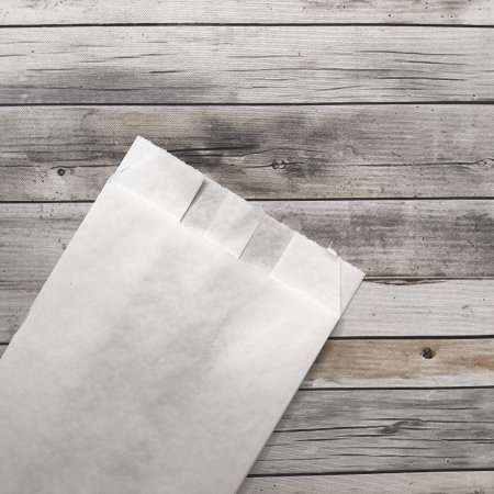 Крафт пакет с V-образным дном со складкой 10*6*30см, 40 г/м2 (белый)