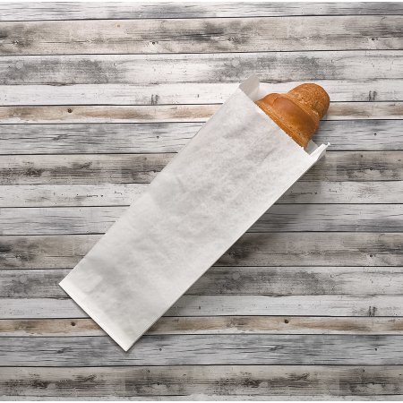 Крафт пакет с V-образным дном со складкой 10*6*30см, 40 г/м2 (белый)