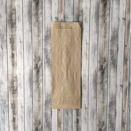 Крафт пакет с V-образным дном со складкой 10*6*30см, 40 г/м2 (бурый) с клеевым клапаном