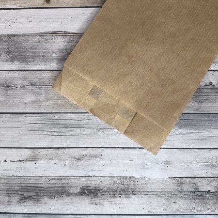 Крафт пакет с V-образным дном со складкой 10*6*30см, 40 г/м2 (бурый) с клеевым клапаном