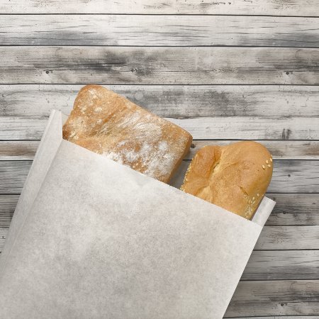 Крафт пакет с V-образным дном, жиростойкий 17*7*30см, 40 г/м2 (белый)