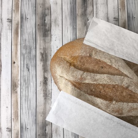 Крафт пакет с V-образным дном с окном 20(10)*6*34см, 40 г/м2 (белый)