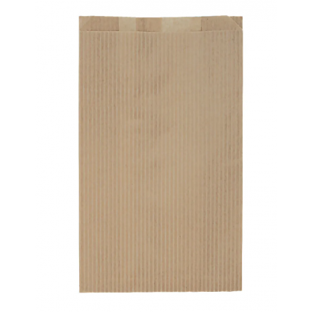 Крафт-пакет с V-образным дном  20*35*10см, 38г/м2, бурый, «ПОЛОСКА»