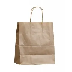 Крафт-пакет с кручеными ручками 22×12×25 см, 70 г/м², бурый