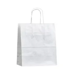 Крафт-пакет с кручеными ручками 22×12×25 см, 80 г/м², белый