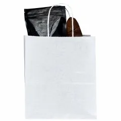 Крафт-пакет с кручеными ручками 22×12×25 см, 80 г/м², белый - фото 3