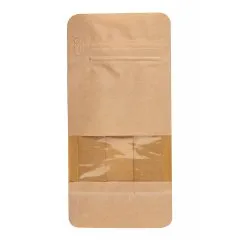 Восьмишовный пакет 9×19 см (+6,5 см), с окном 4 см, с отрывным замком и с плоским дном - фото 2