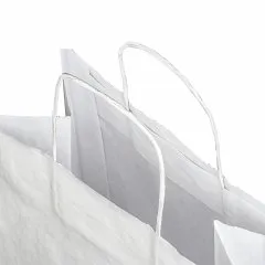 Крафт-пакет с кручеными ручками 26×15×35 см, 80 г/м², белый - фото 3