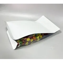 Восьмишовный пакет 13,5×22,5 см (+6,5 см), с прозрачными фальцами, с замком и с плоским дном, белый матовый - фото 3