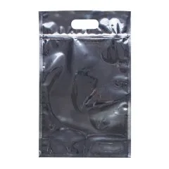 Термопакет с прорубной ручкой и застежкой Зип-Лок, 25×40 см (+5 см), серебряный