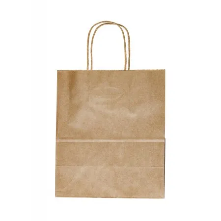 Крафт-пакет с кручеными ручками 24×14×28 см, 70 г/м², бурый