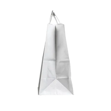 Крафт-пакет с плоскими ручками 24×14×28 см, 80 г/м², белый